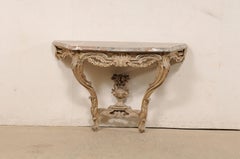 18th C. French Neoclassical Period Console Table w/Orig. Serpentine Marble Top
