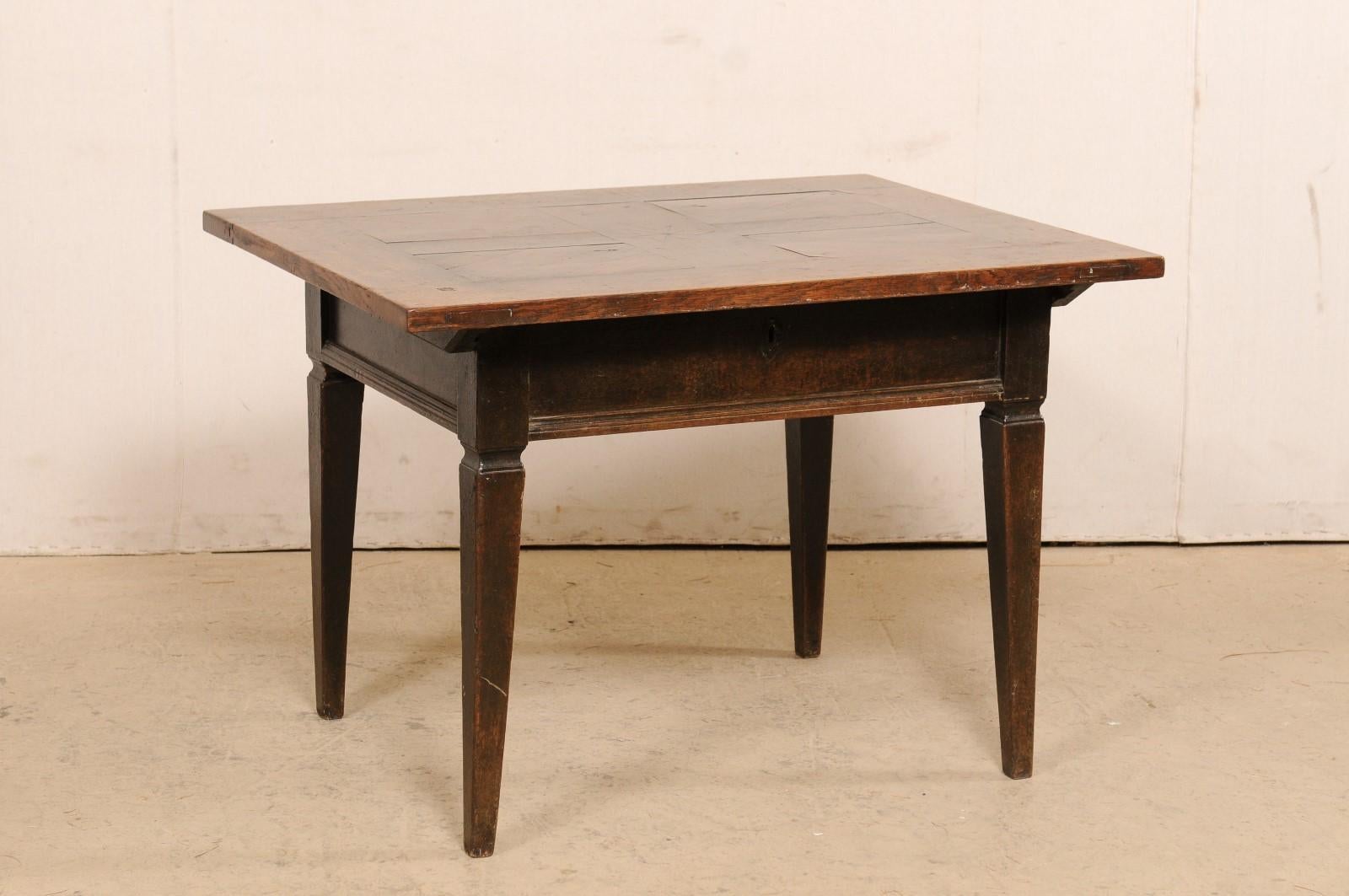 Wood 18th C. French Occasional Table w/ Star Accent Medallion Inlay at Top For Sale