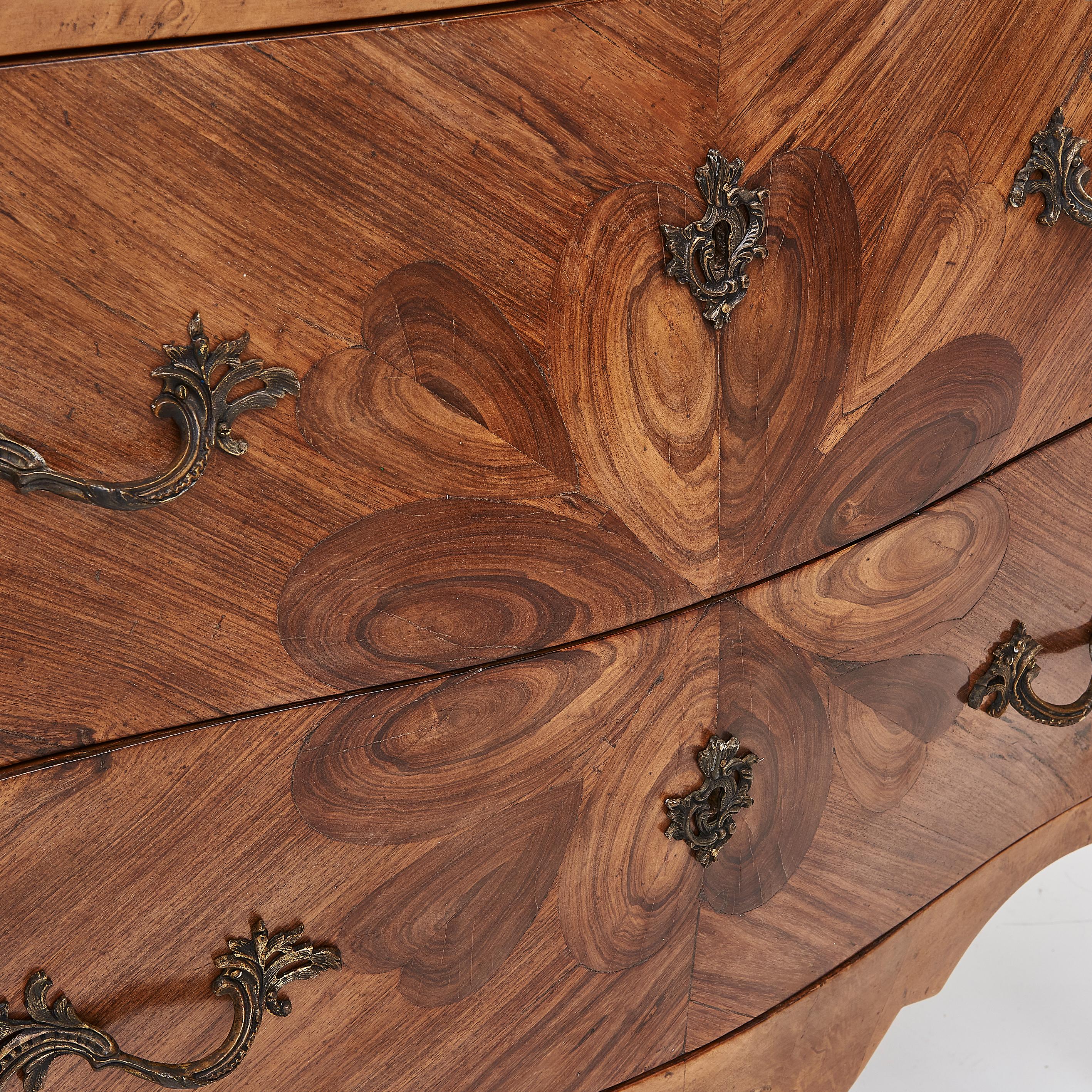 18th C. French Oyster Wood Chest Of Drawers 1