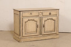 18th C. French Painted Wood Buffet Cabinet, 4.5 Ft Length