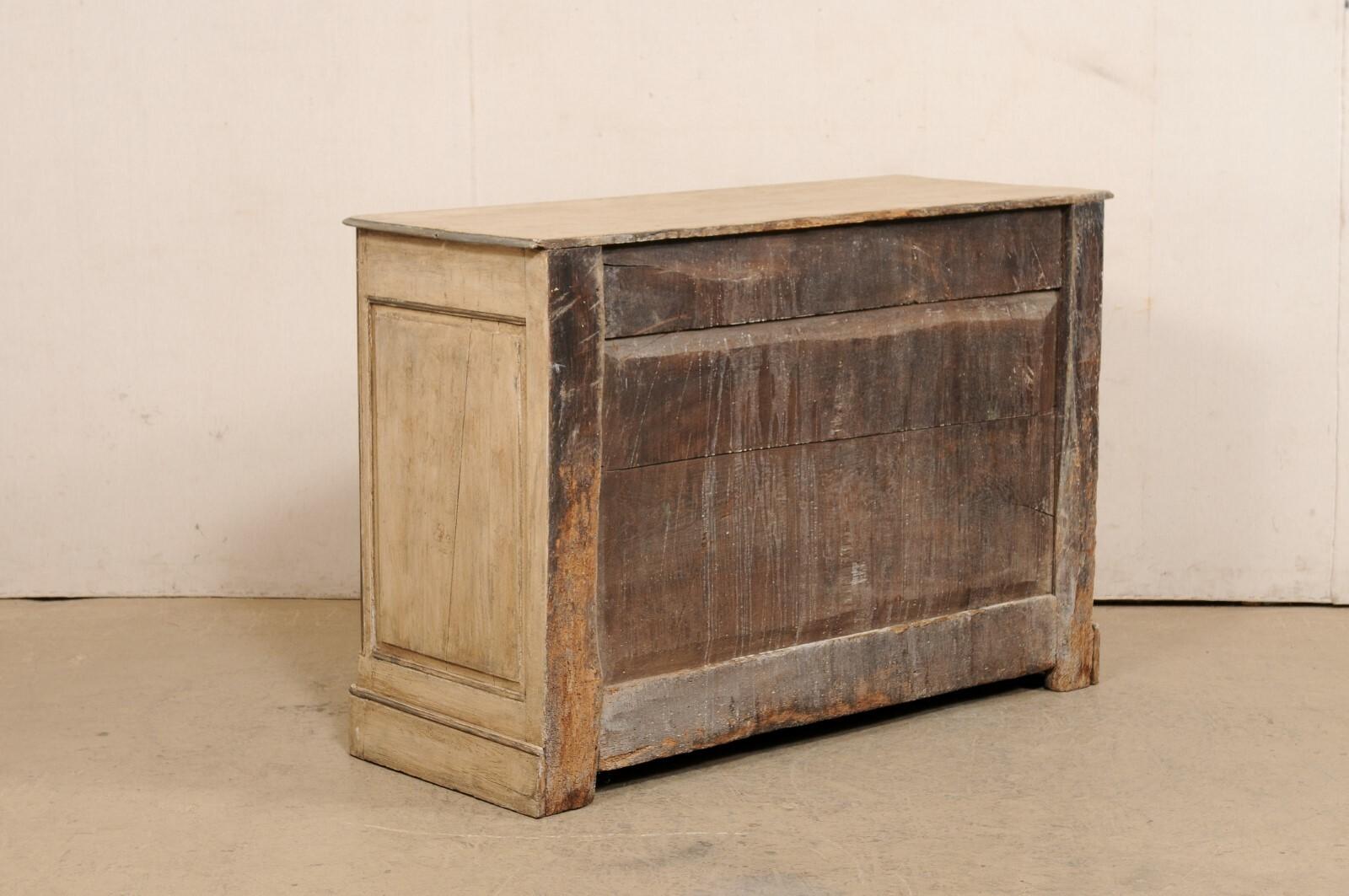 18th C. French Painted Wood Buffet Cabinet, 4.5 Ft Length For Sale 4