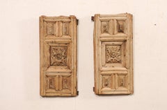 18th C. French Pair of Carved-Wood Cabinet Doors or Wall Panels