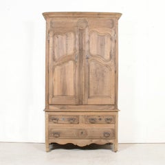 18th C French Period Louis XV Bleached Walnut Deux Corps Lyonnaise Pantalonnier