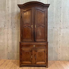 18th Century French Provincial Oak Bar Cabinet with Carved Details