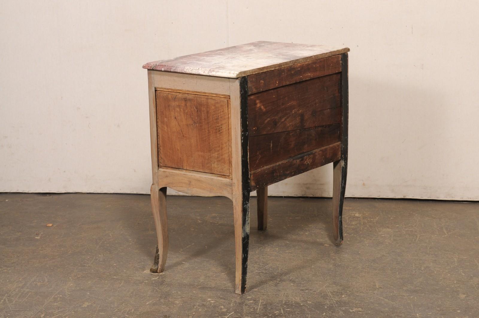 Cassapanca francese del XVIII secolo con piano in marmo originale in vendita 4