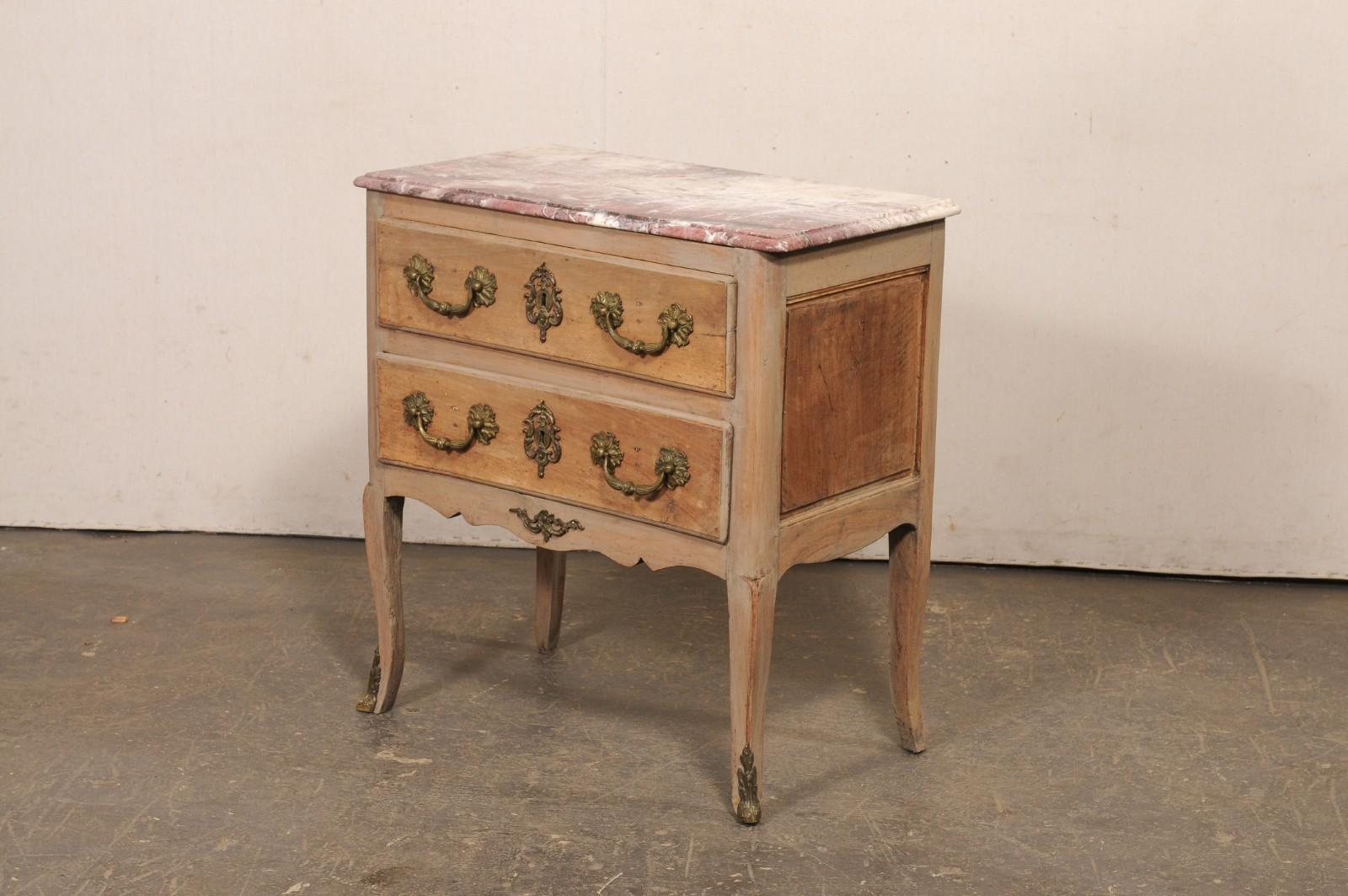 Cassapanca francese del XVIII secolo con piano in marmo originale in vendita 6