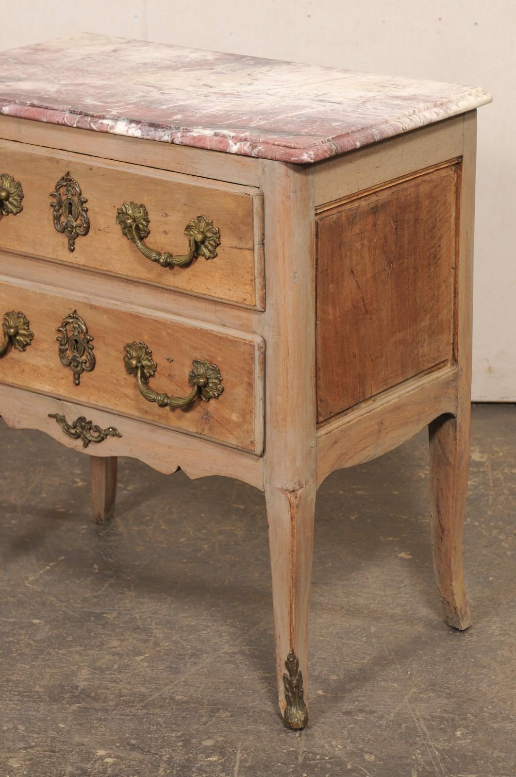 Cassapanca francese del XVIII secolo con piano in marmo originale in vendita 7