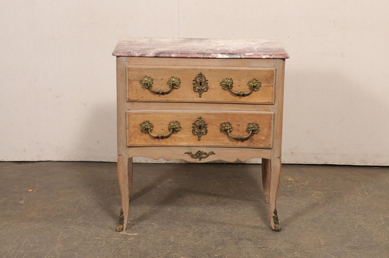 Cassapanca francese del XVIII secolo con piano in marmo originale in vendita 8