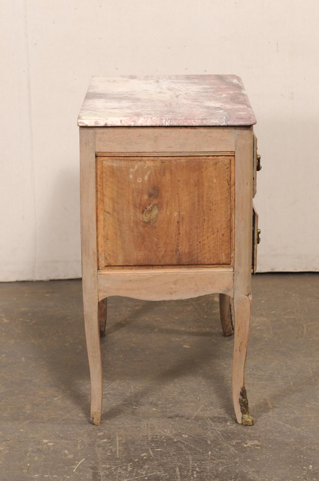 Cassapanca francese del XVIII secolo con piano in marmo originale in vendita 1