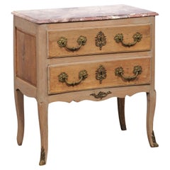18th C. French Raised Side Chest w/ Original Marble Top