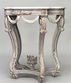 French Regence Painted Serpentine Console Table