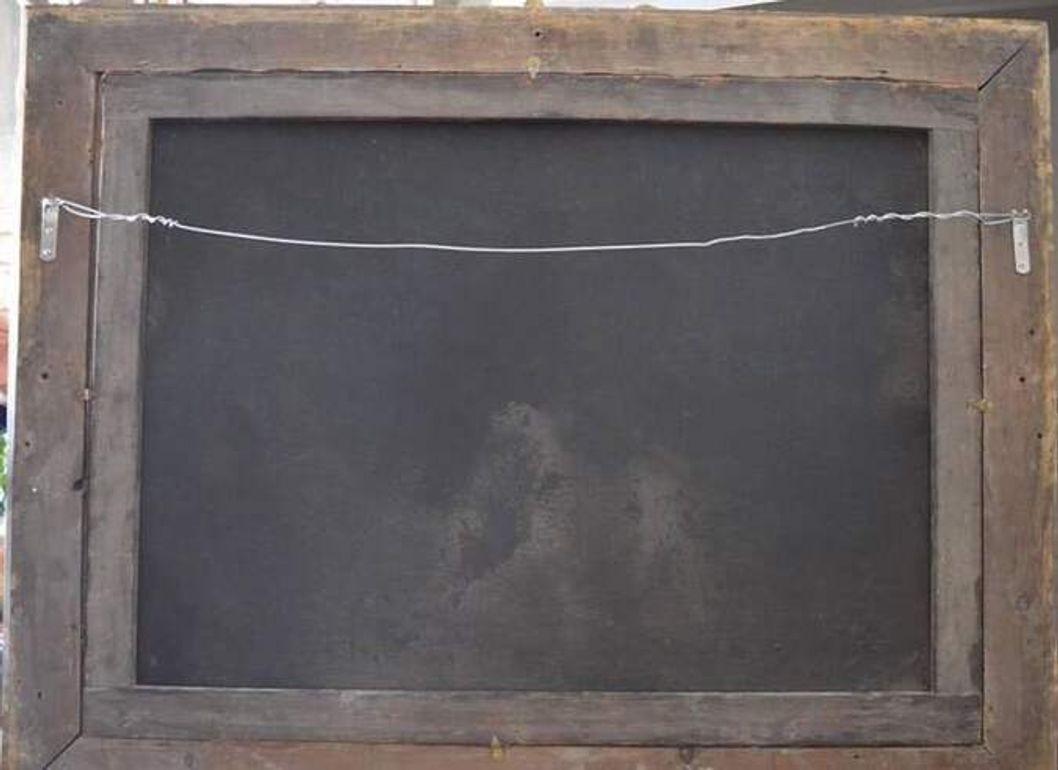 Toile Peinture à l'huile de l'école française du XVIIIe siècle représentant Marli et Vénus avec Putti dans un cadre en bois doré. en vente