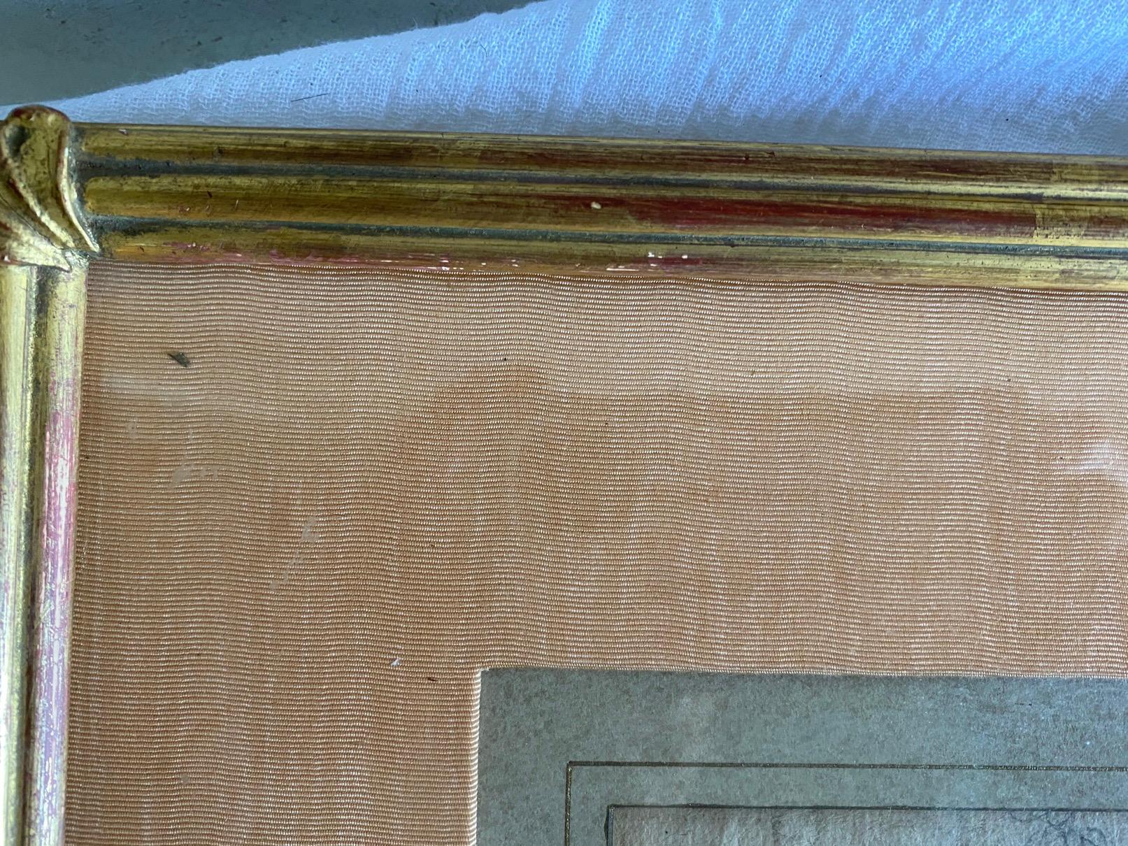 étude pour un tableau français du XVIIIe siècle dans un cadre en bois doré en vente 3