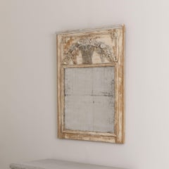 18th c. French Trumeau in Original Paint with Original Mercury Mirror Plate