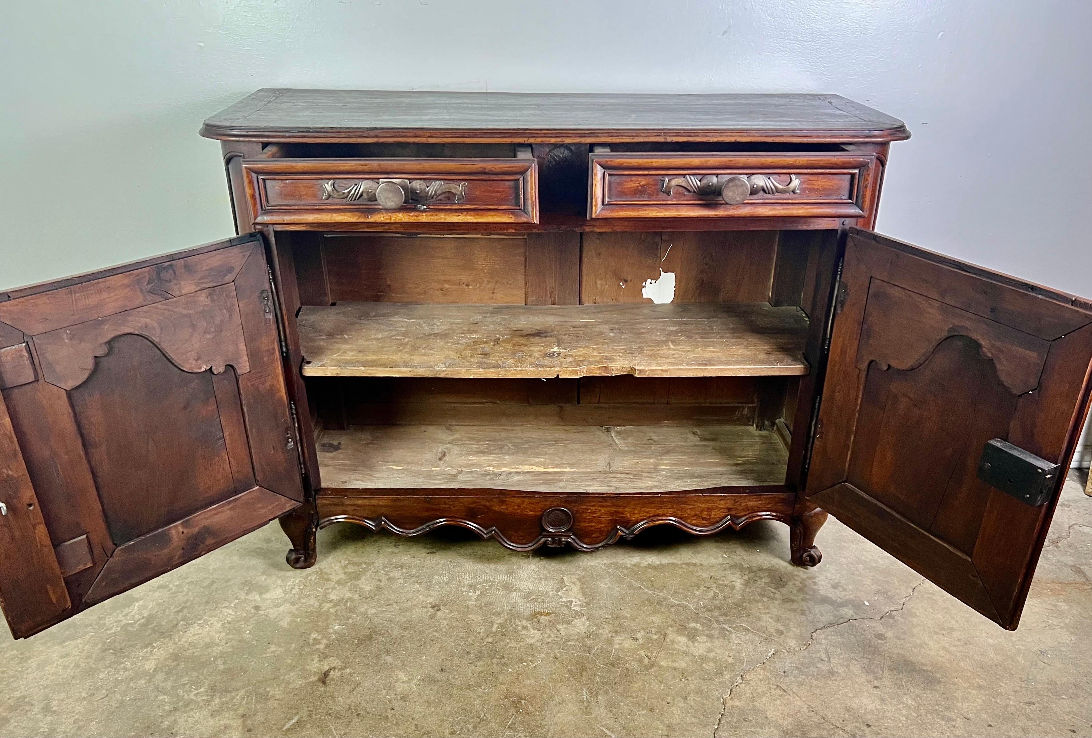 18th C. French Walnut Buffet For Sale 11