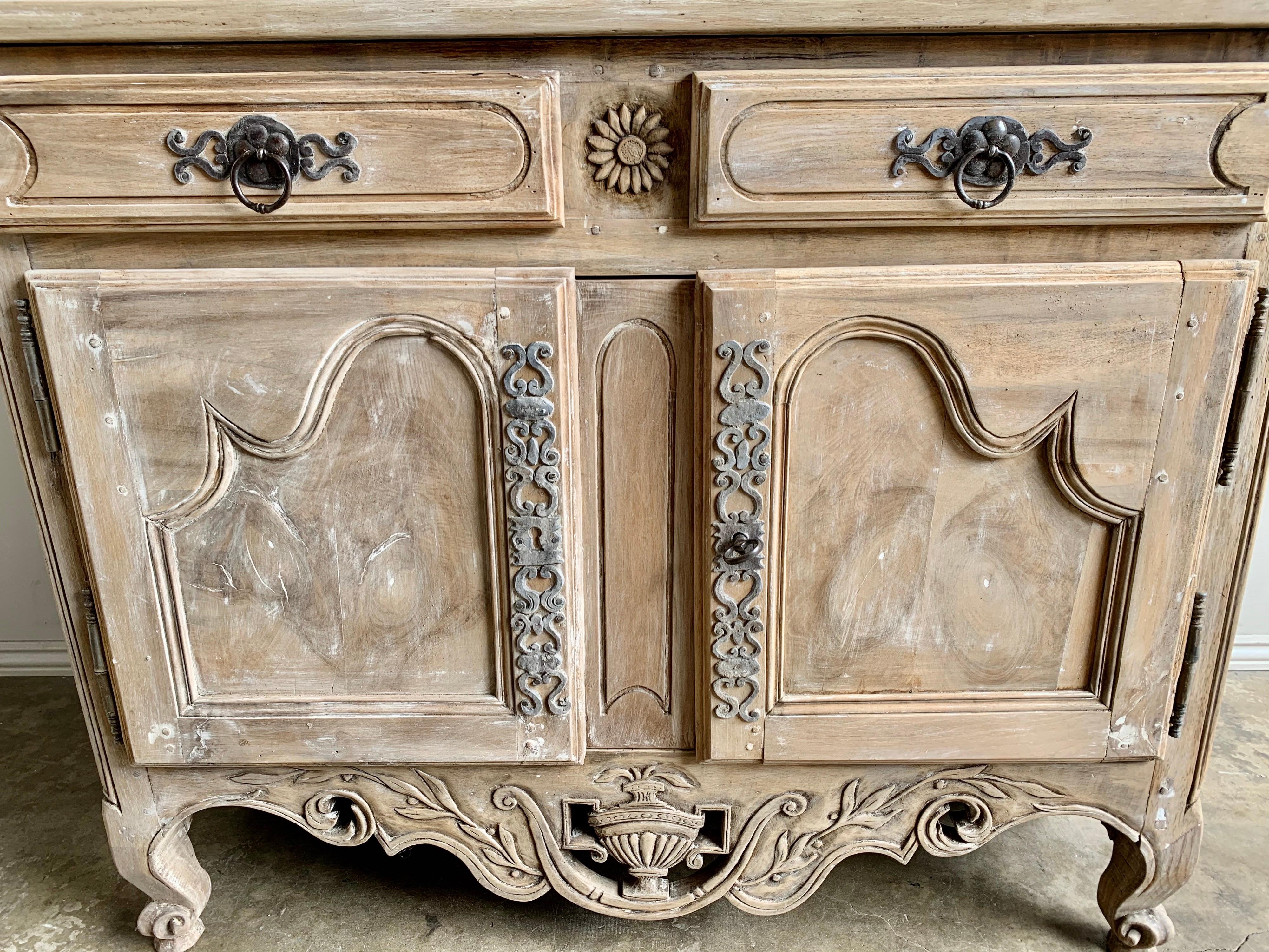 Bleached 18th Century French Walnut Buffet