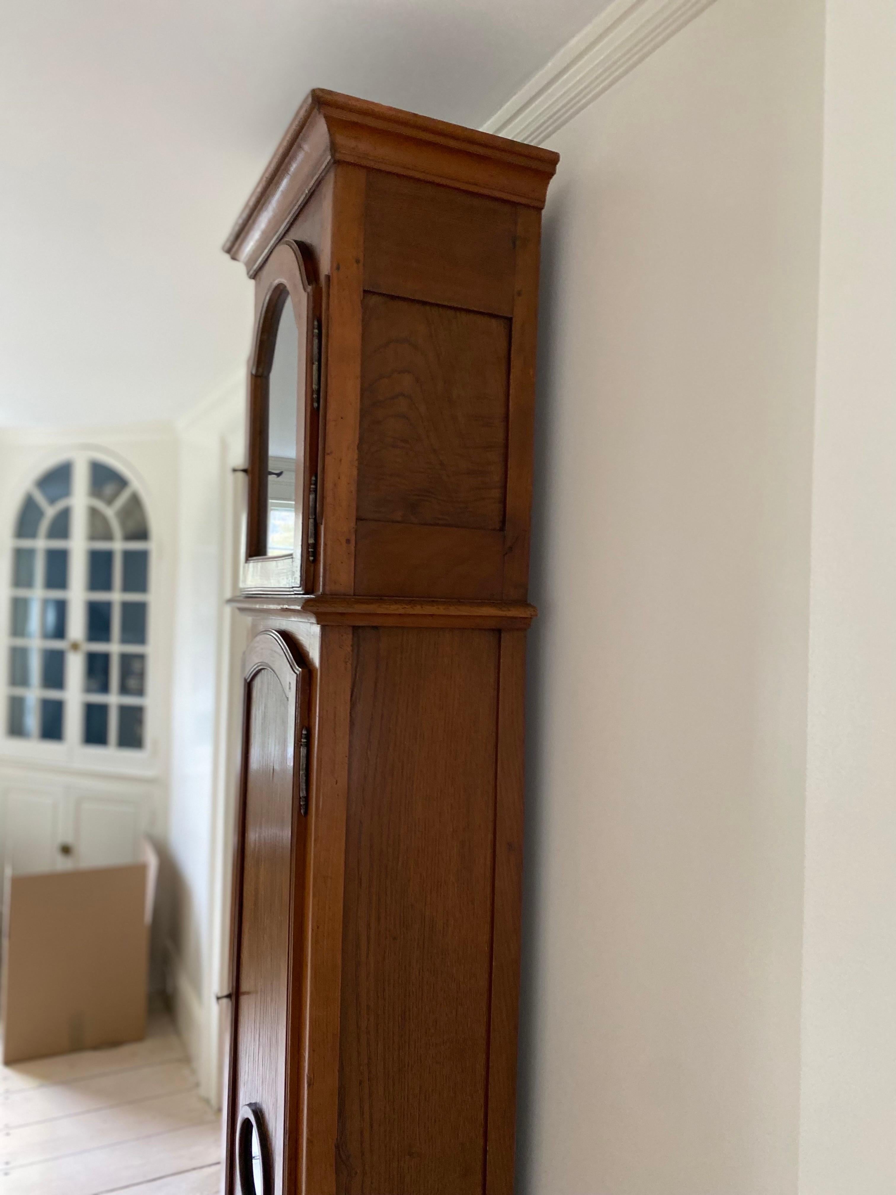 18th C French Walnut Louis XV Longcase Clock from Meslay by Patou-Collin For Sale 16
