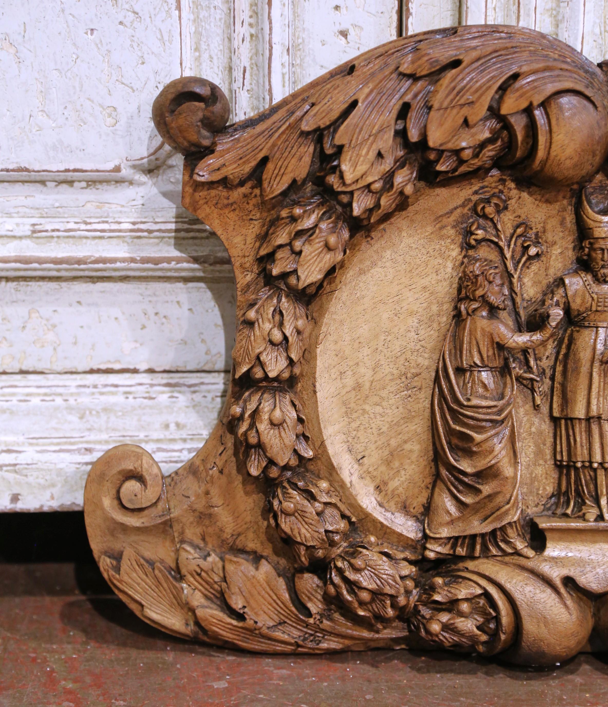 Baroque 18th C. French Walnut Relief of “The Betrothal of the Virgin Mary and Joseph
