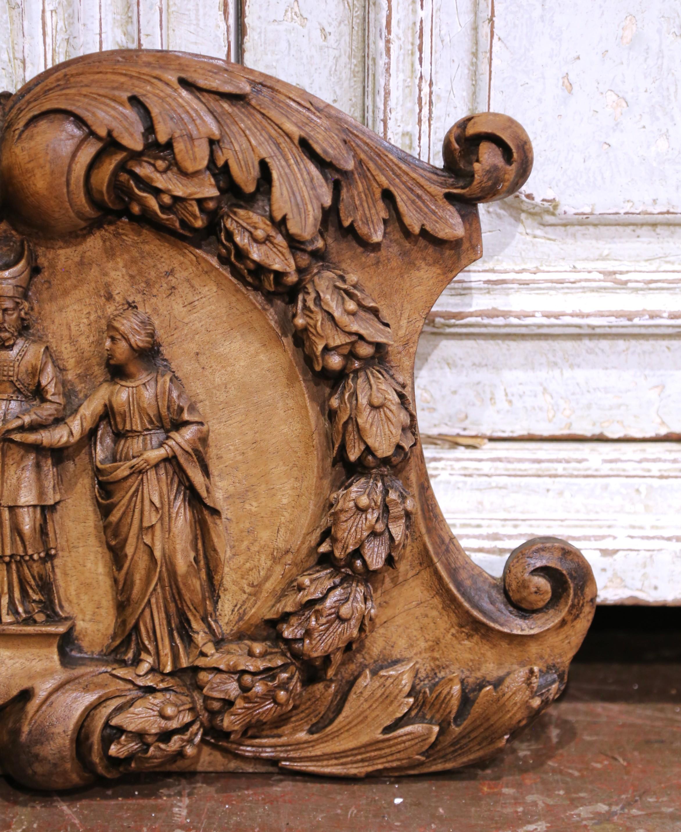 Français 18th C. French Walnut Relief of “The Betrothal of the Virgin Mary and Joseph
