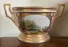 Siglo XVIII Jarrón de porcelana «Bough Pot» de estilo Derby de la época de Jorge III, con la inscripción «View Dalton», Lancashire
