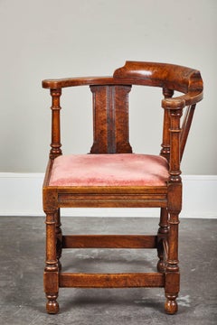 Ecksessel aus Eiche und Ulme, 18. Jahrhundert, George III.