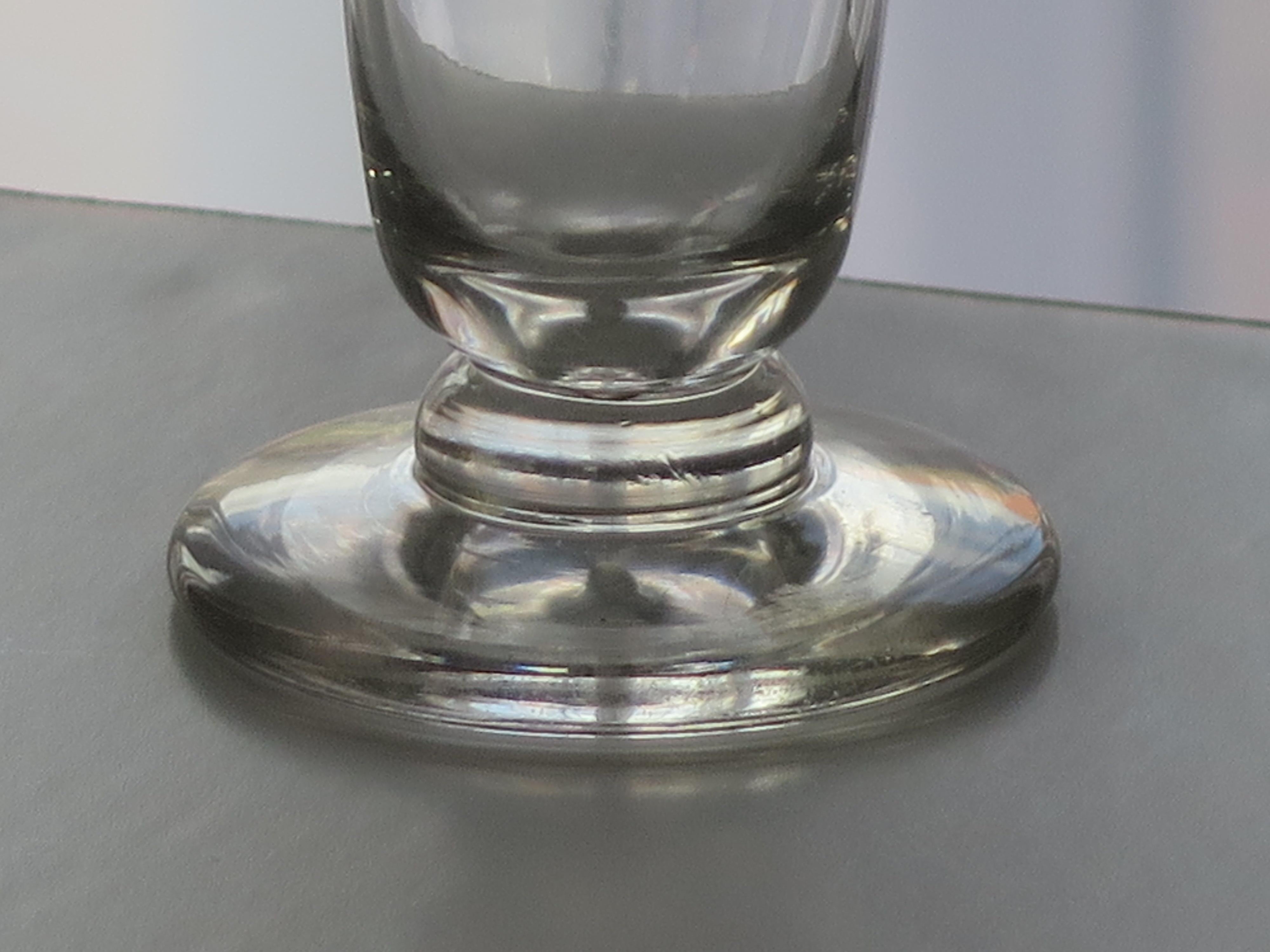 Hand-Crafted 18th C Georgian Jelly Glass with Bell Bowl Cushion Knop Hand Blown, Ca 1790 For Sale