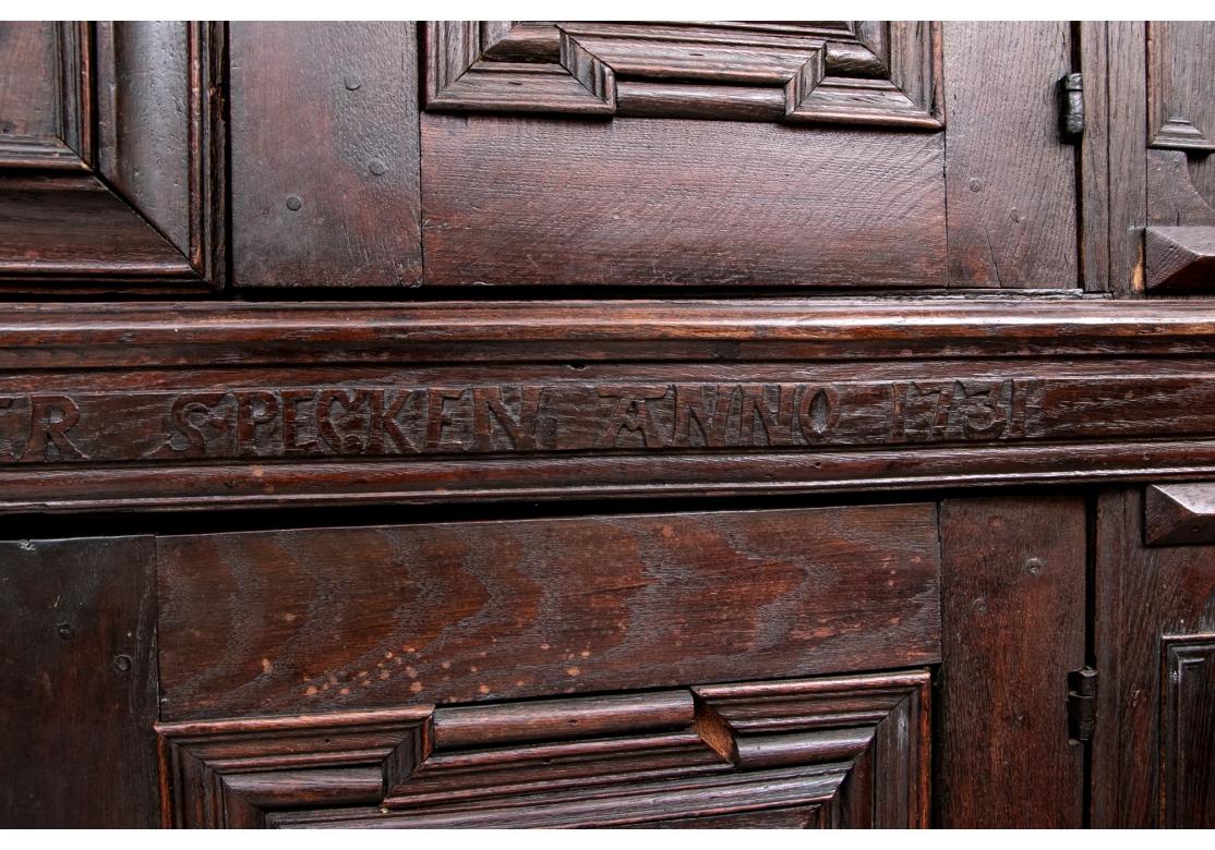 18th C. German Carved Oak Armoire For Sale 4