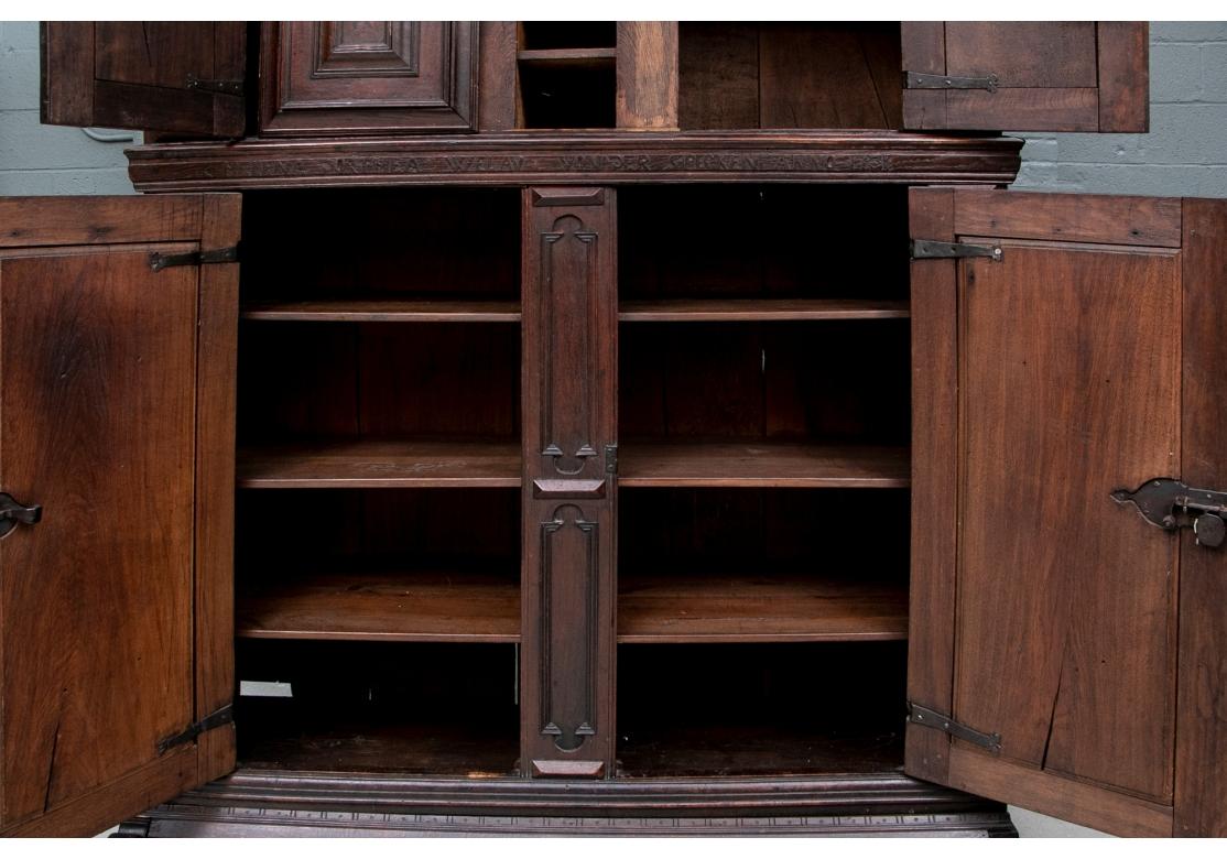 18th C. German Carved Oak Armoire For Sale 7