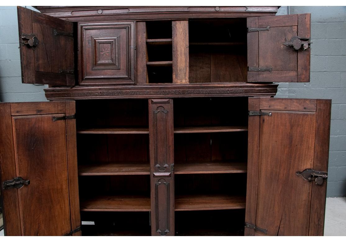 18th C. German Carved Oak Armoire For Sale 8