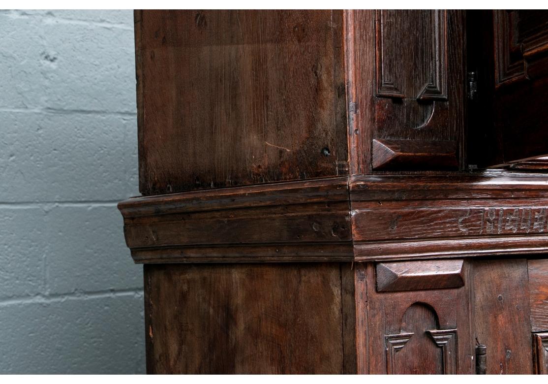 18th C. German Carved Oak Armoire For Sale 11