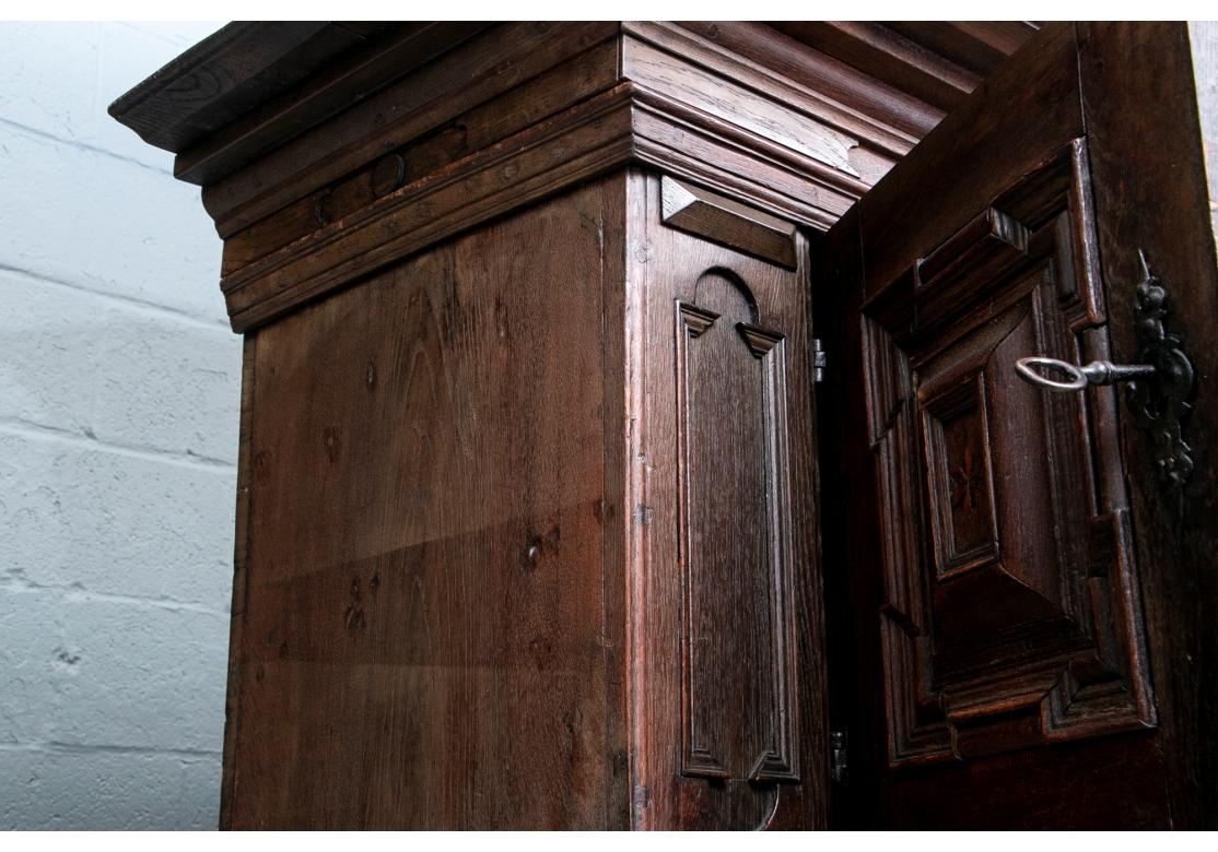 18th C. German Carved Oak Armoire For Sale 12