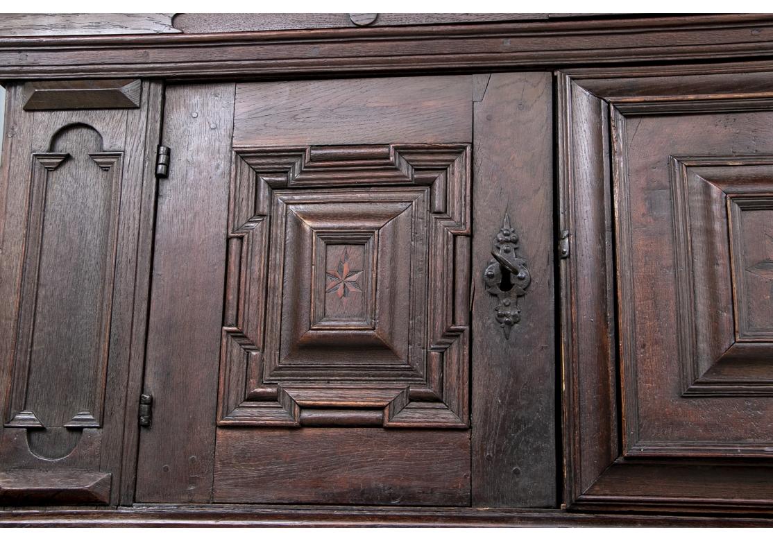 Hand-Carved 18th C. German Carved Oak Armoire For Sale