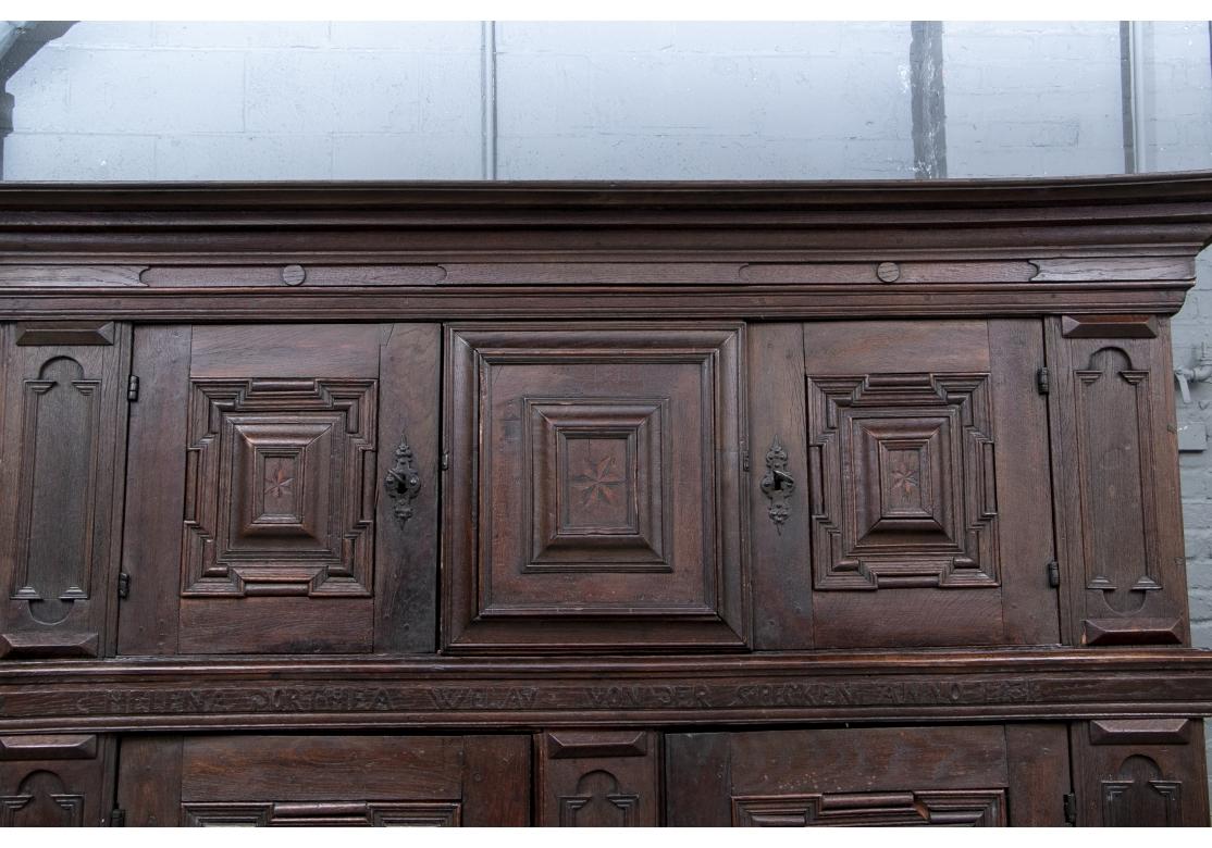 18th Century and Earlier 18th C. German Carved Oak Armoire For Sale