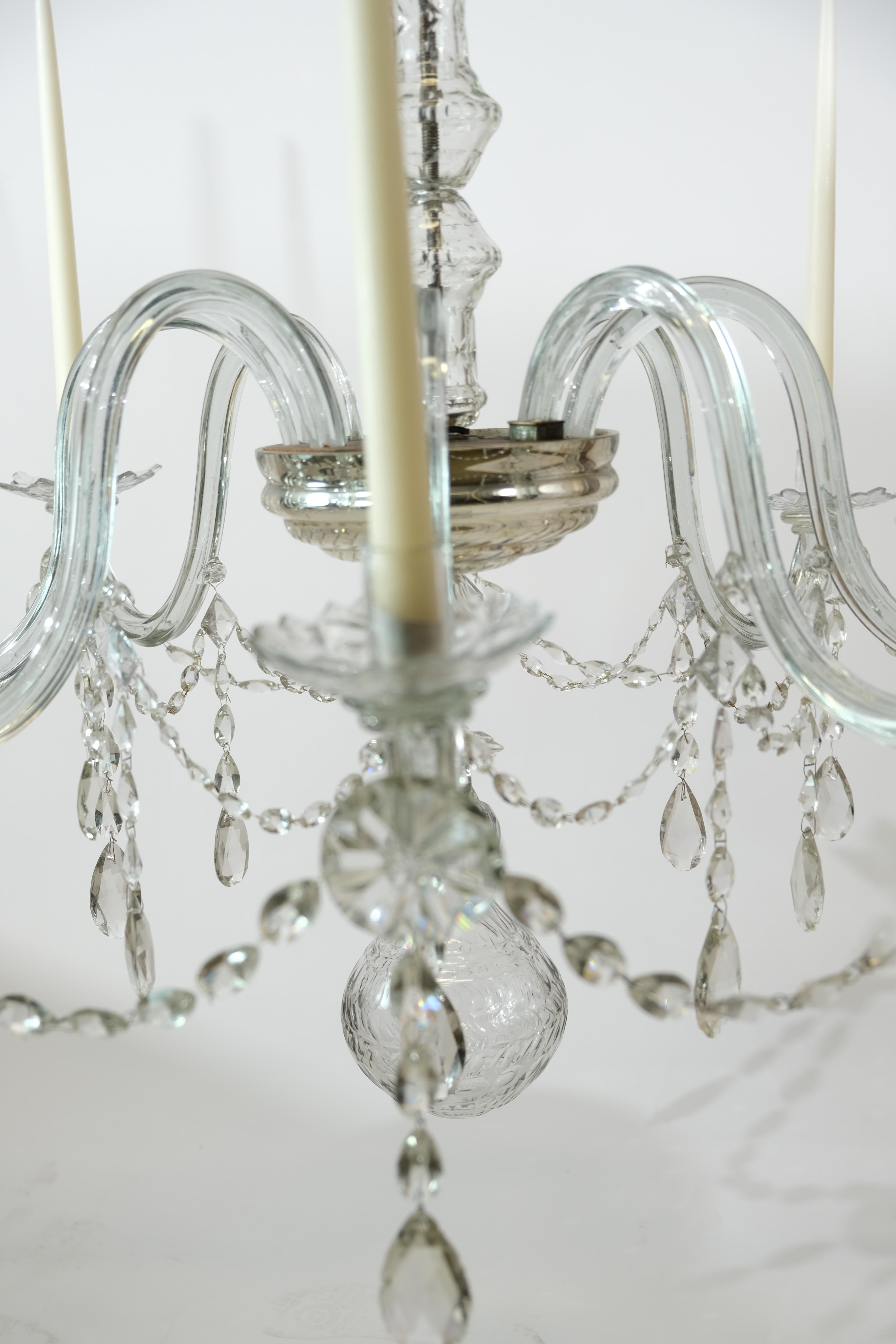 18th C Glassarm Chandelier, Probably English For Sale 7