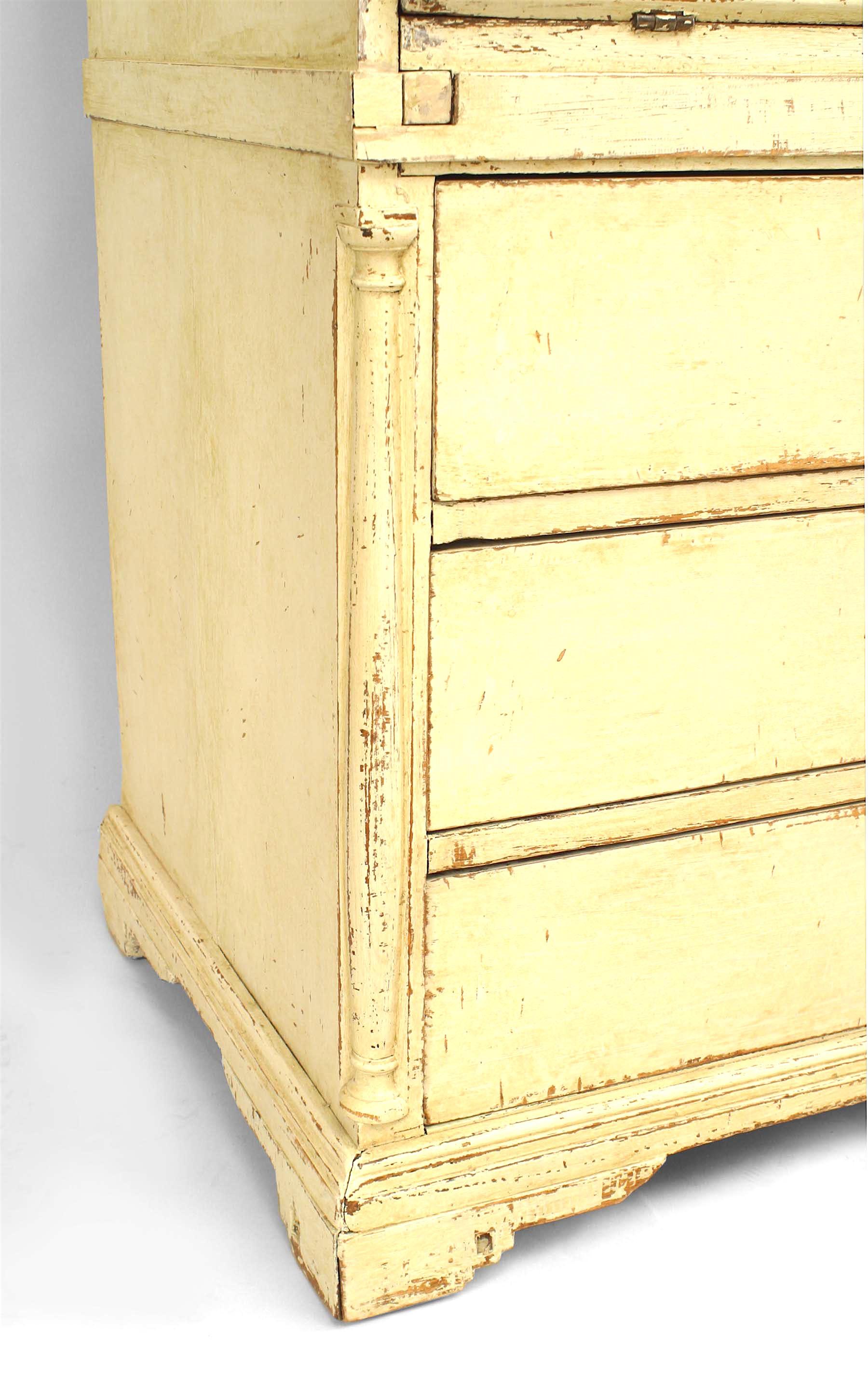 18th Century and Earlier Continental Gustavian Painted Secretary For Sale