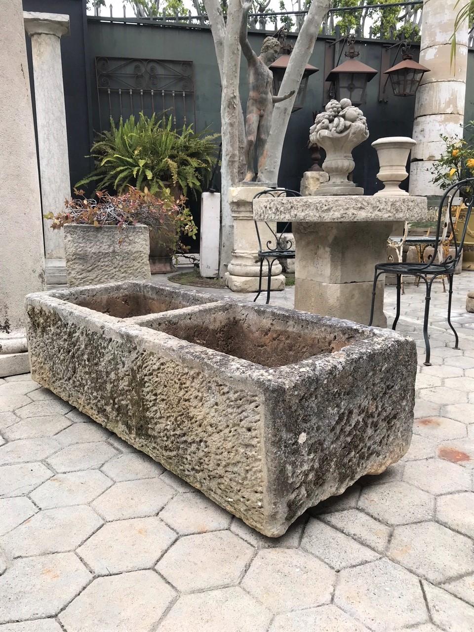 Hand Carved Stone Container Fountain Basin Trough Planter Sink Antiques LA CA 5