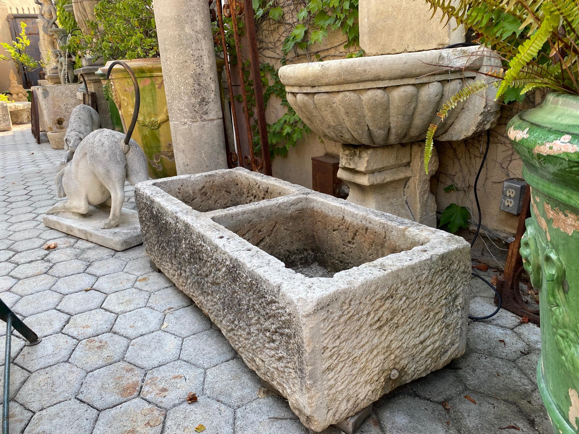 Hand Carved Stone Container Fountain Basin Trough Planter Sink Antiques LA CA 1