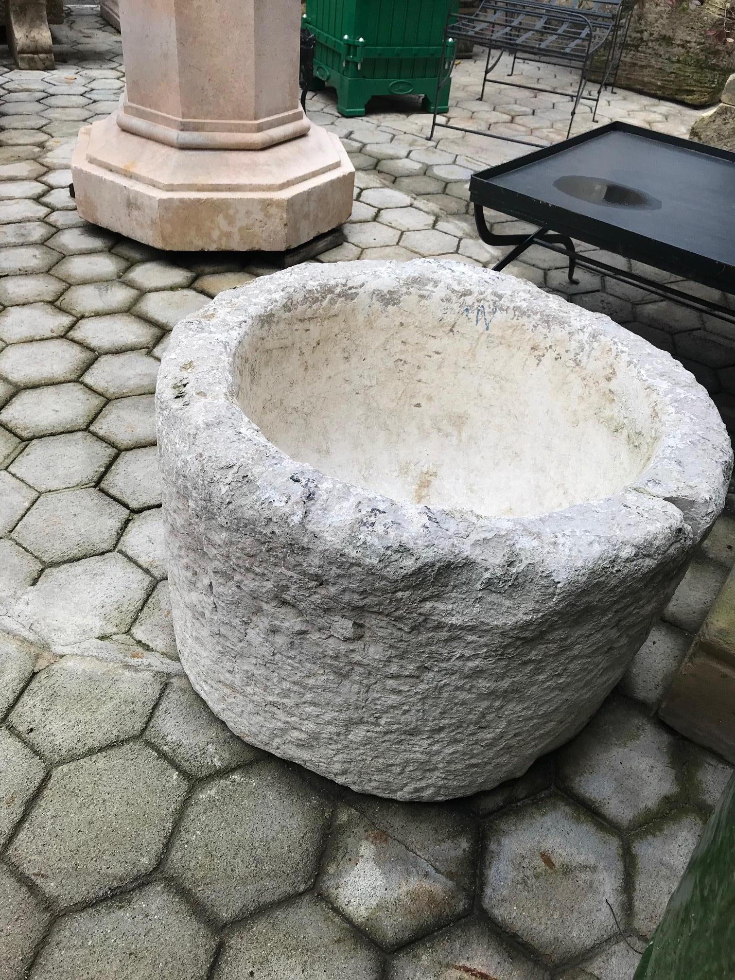 Hand Carved Stone Container Planter Jardiniere basin fountain trough antiques LA 5