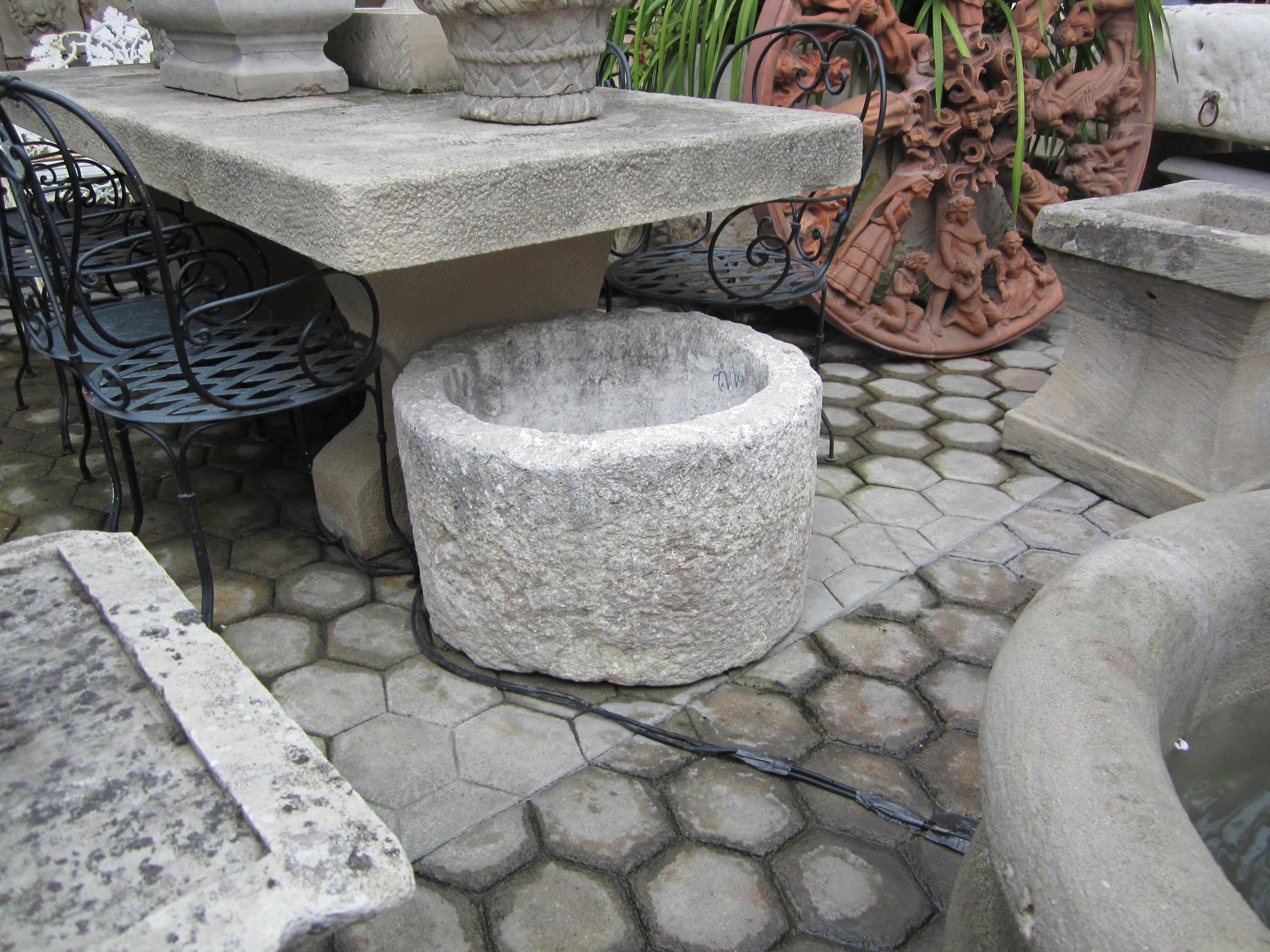 Hand Carved Stone Container Planter Jardiniere basin fountain trough antiques LA 6