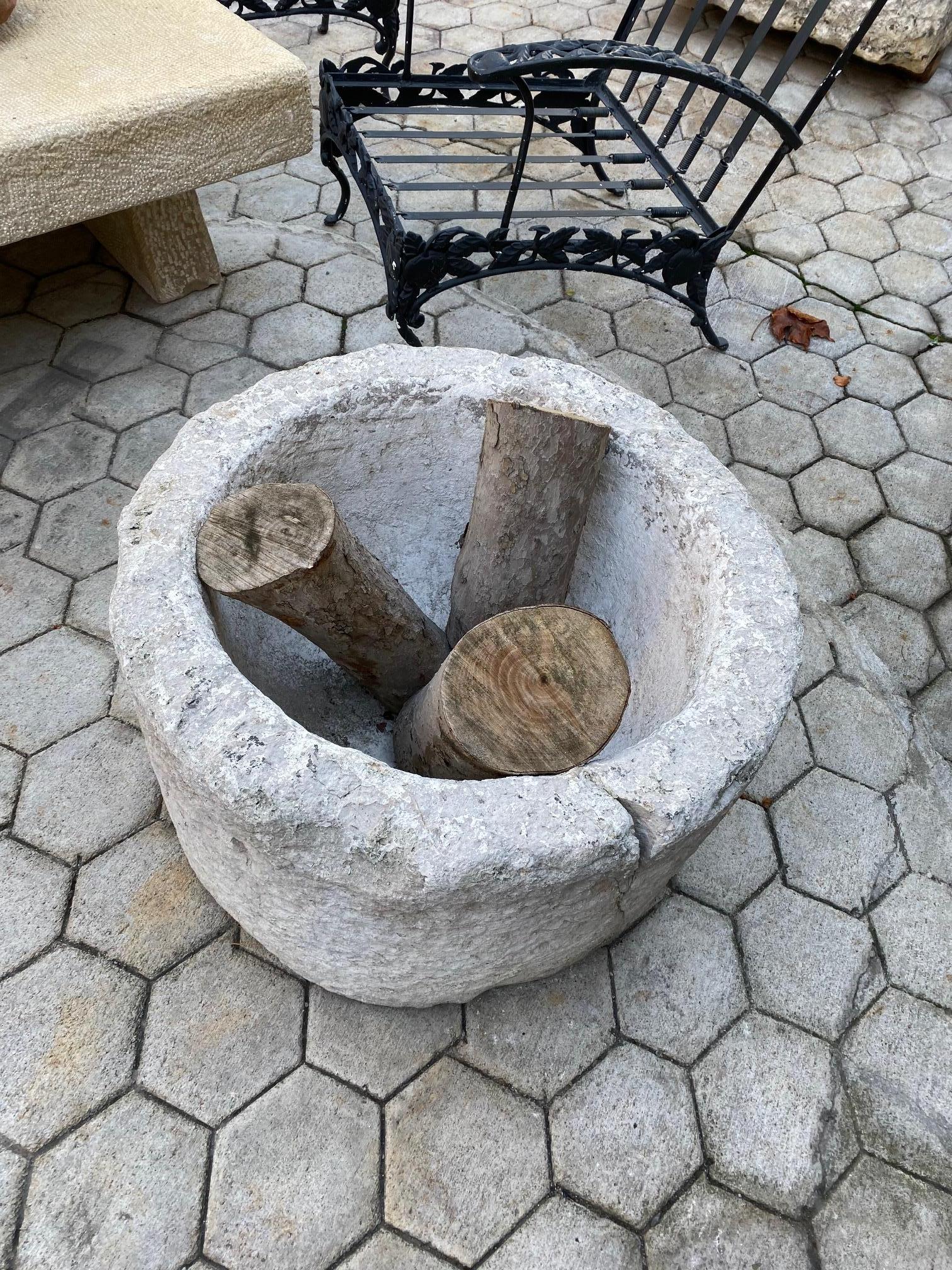 18th Century and Earlier Hand Carved Stone Container Planter Jardiniere basin fountain trough antiques LA