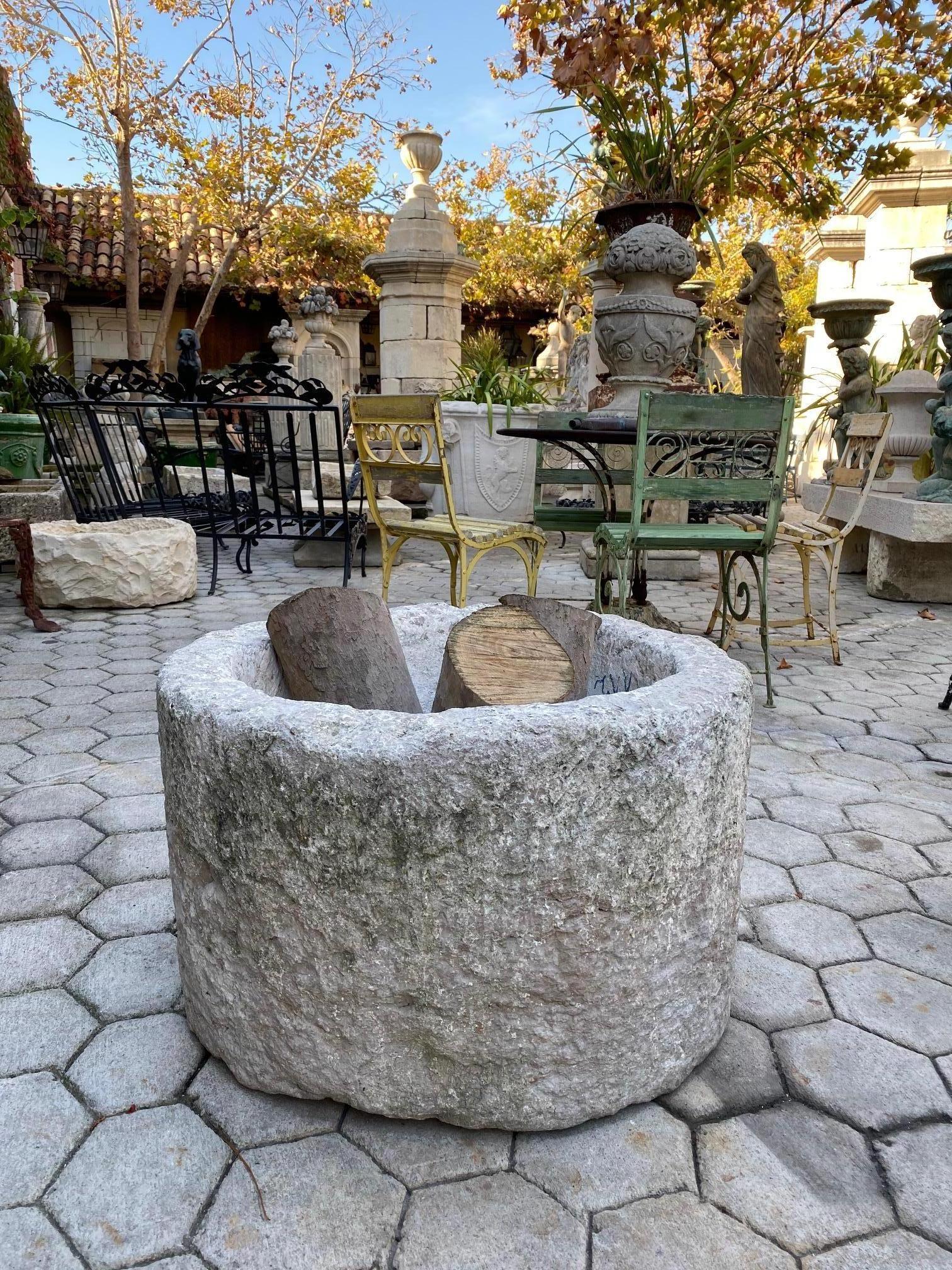 Hand Carved Stone Container Planter Jardiniere basin fountain trough antiques LA 1