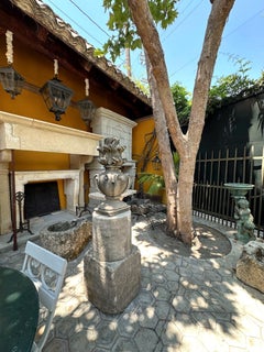 18th C. Hand Carved Stone Finial Decorative Architectural Element Antique Flame