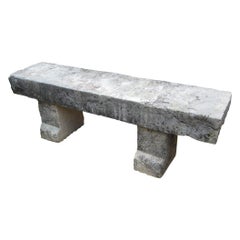 Hand Carved Stone Garden Bench Seat Decorative Element Provence Antique Melrose