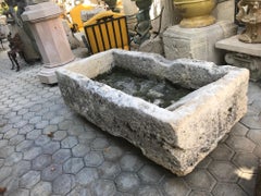 Hand Carved Stone Trough Fountain Basin Planter Container sink antique fire pit