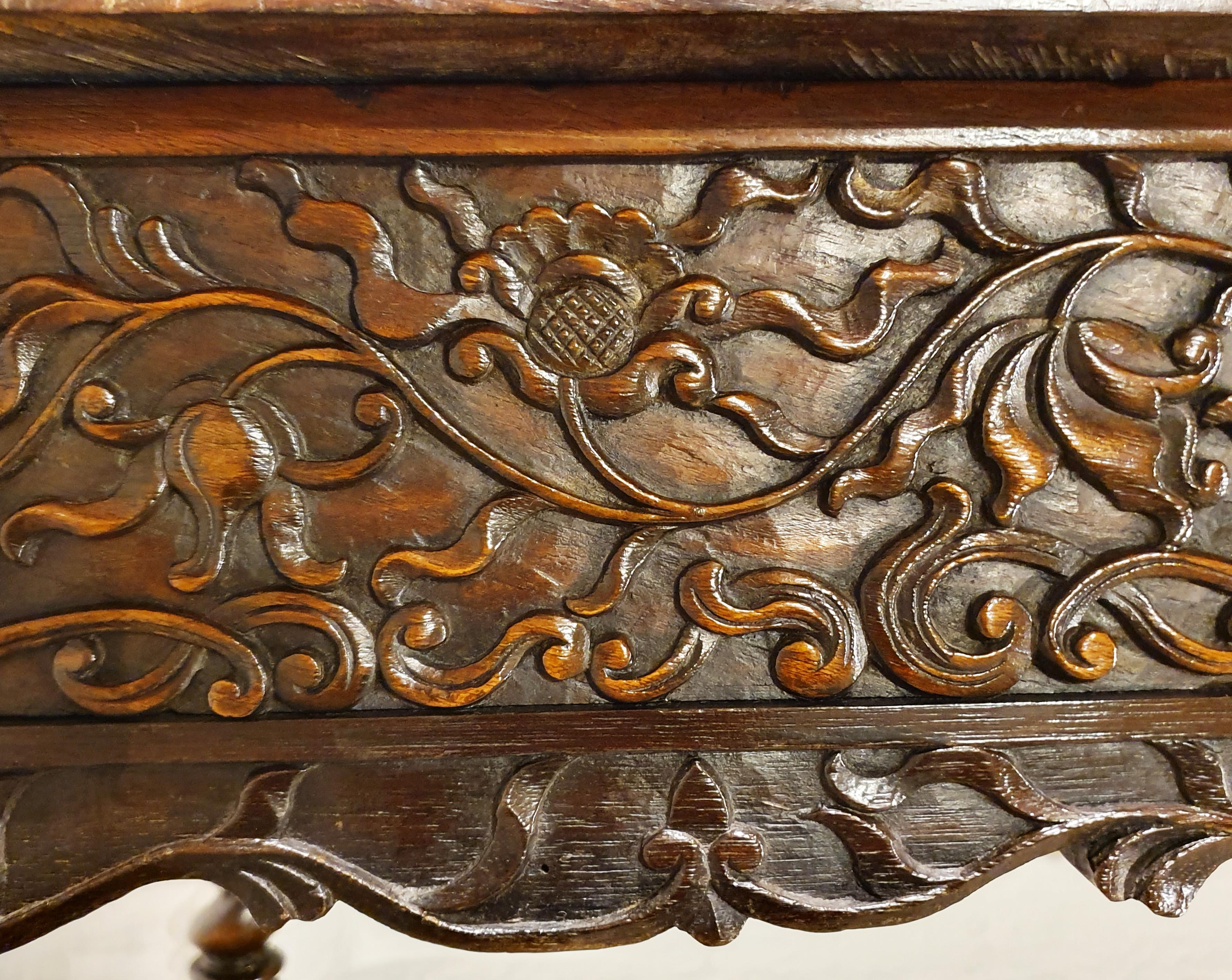 Hardwood 18th Century Indonesian Hand Carved Table