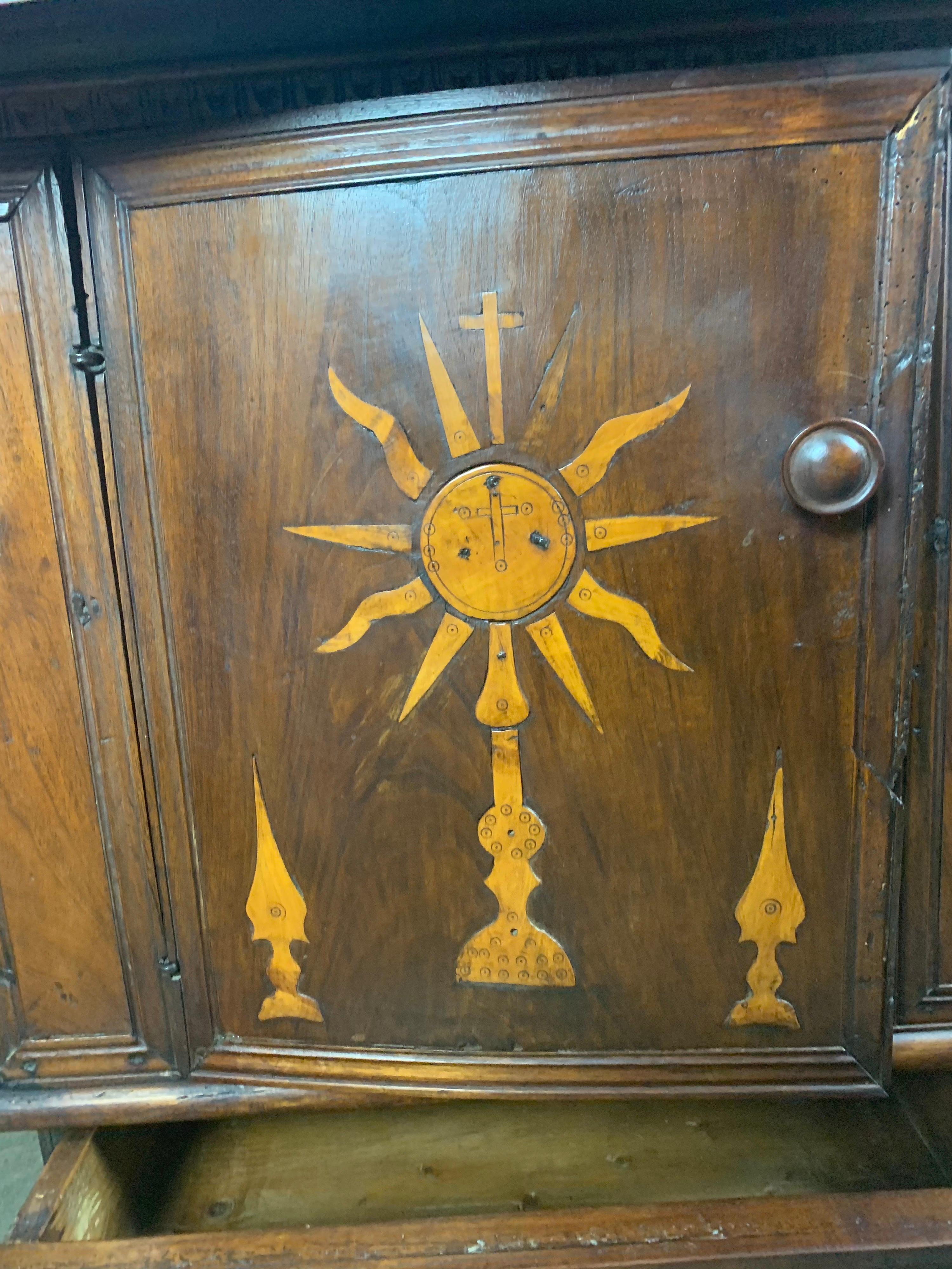 18th Century Inlaid Italian Credenza For Sale 2