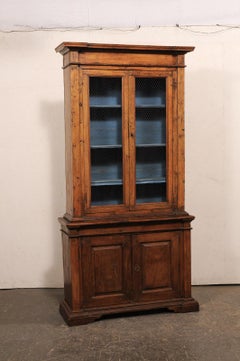 18th C. Italian 7.75 Ft Tall Display & Storage Cabinet w/Wire-Front Doors