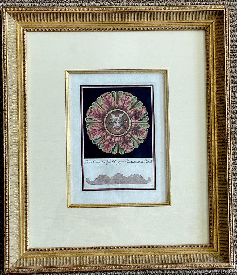  18th C. Italian Architectural Engravings of Rosettes by CarloAntonini Set of 4 For Sale 3