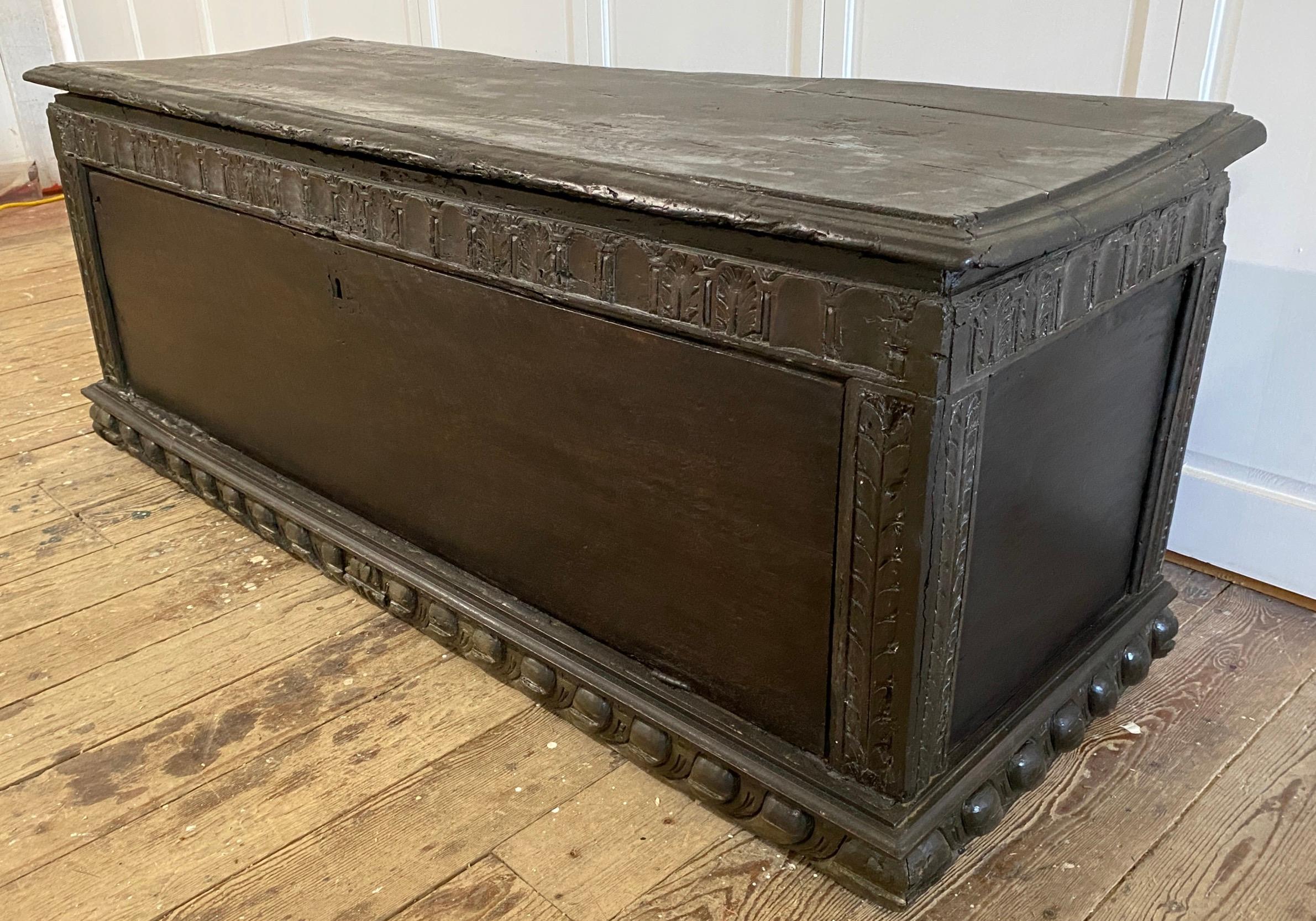 18th Century and Earlier 18th C. Italian Baroque Cassone or Blanket Chest For Sale
