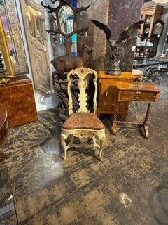 18th c. Italian Baroque Parcel Gilt Side Chair